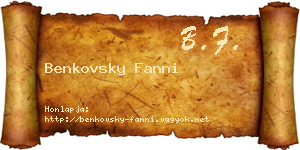 Benkovsky Fanni névjegykártya
